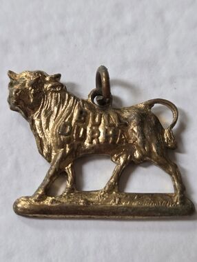 Vintage Bull Durham Gold Plated Bull Pendant Charm